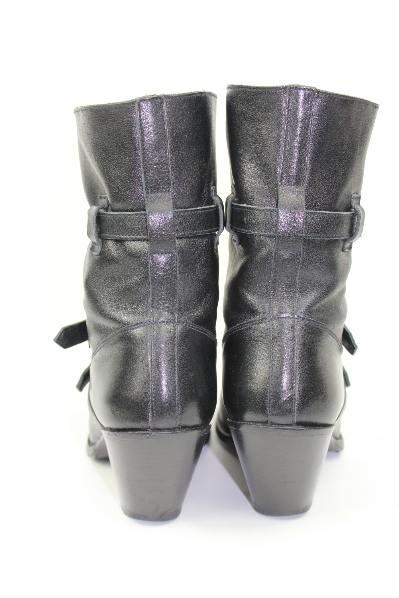 CELINE by Hedi Slimane "Berlin" western leather silver buckle boots size 39