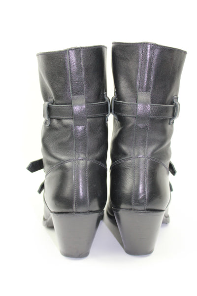 CELINE by Hedi Slimane "Berlin" western leather silver buckle boots size 39