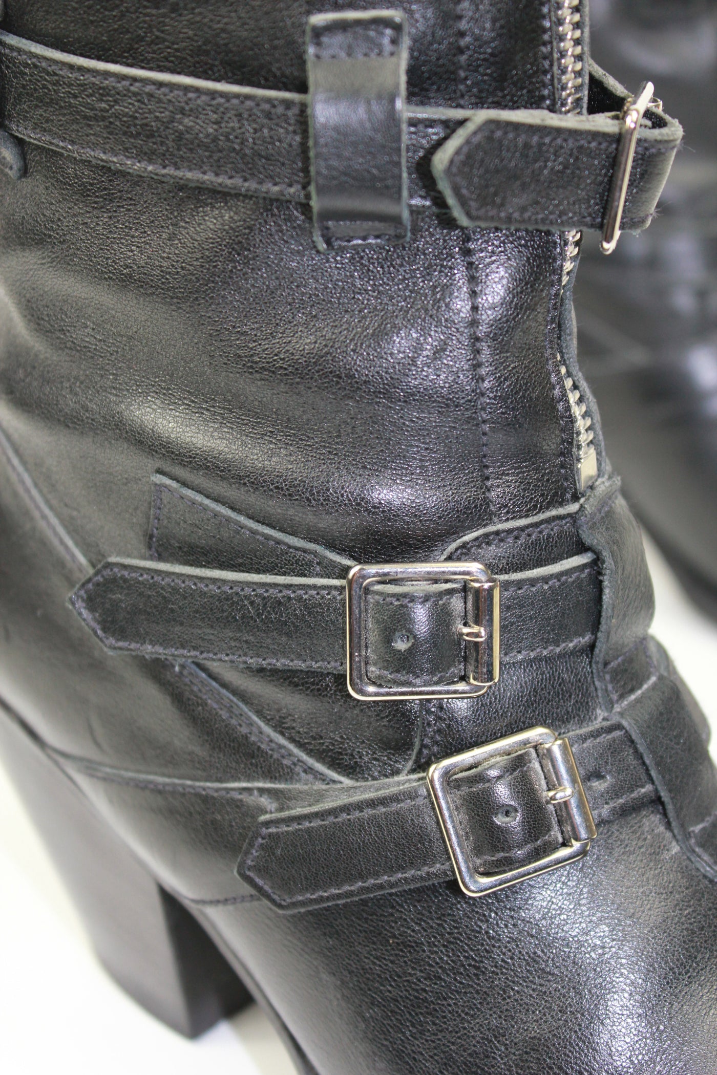 CELINE by Hedi Slimane "Berlin" western leather silver buckle boots size 39