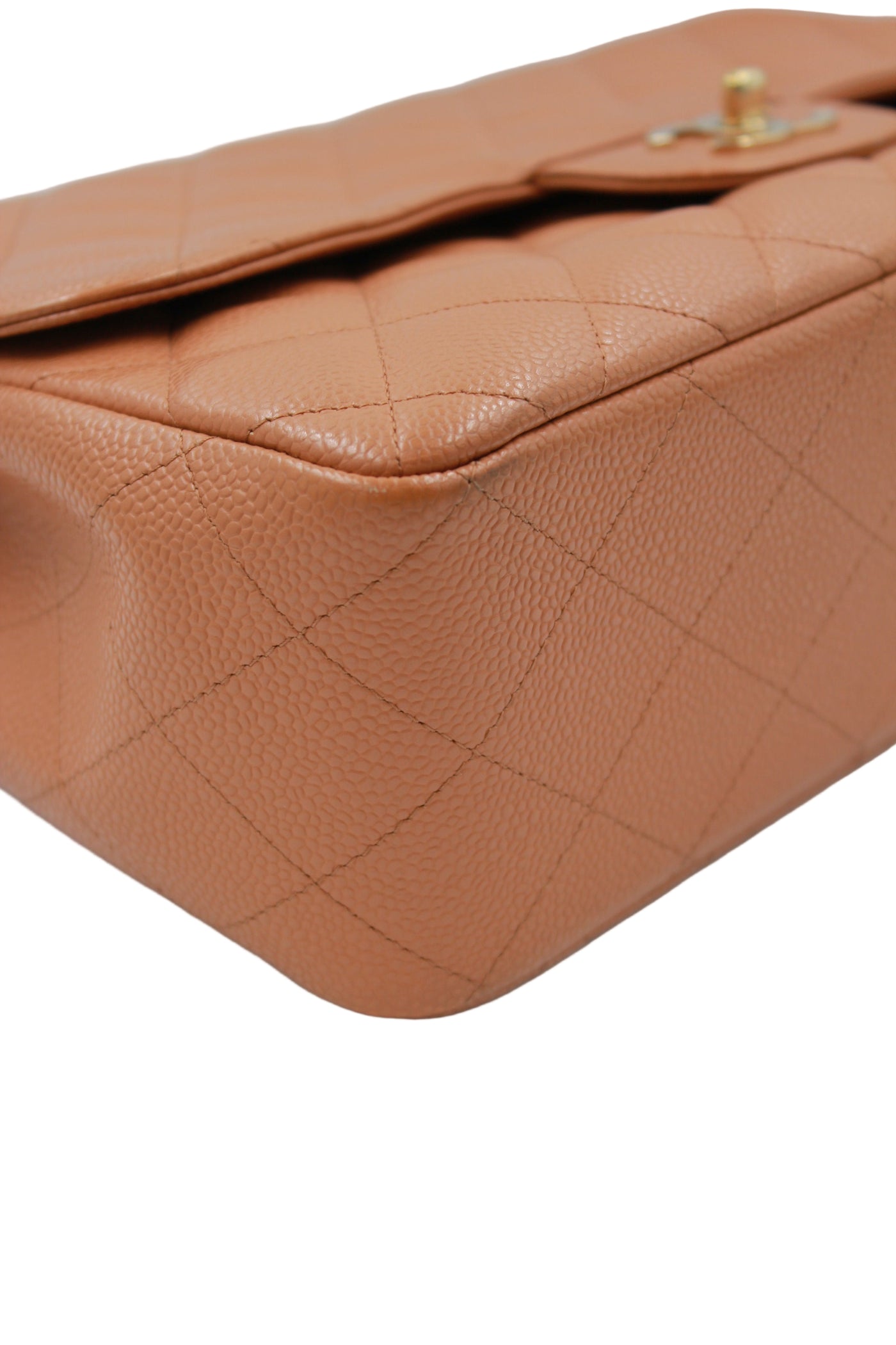 CHANEL Rare Vintage Jumbo Single Flap Caramel Caviar Leather With 24ct Gold Plated Hardware Handbag