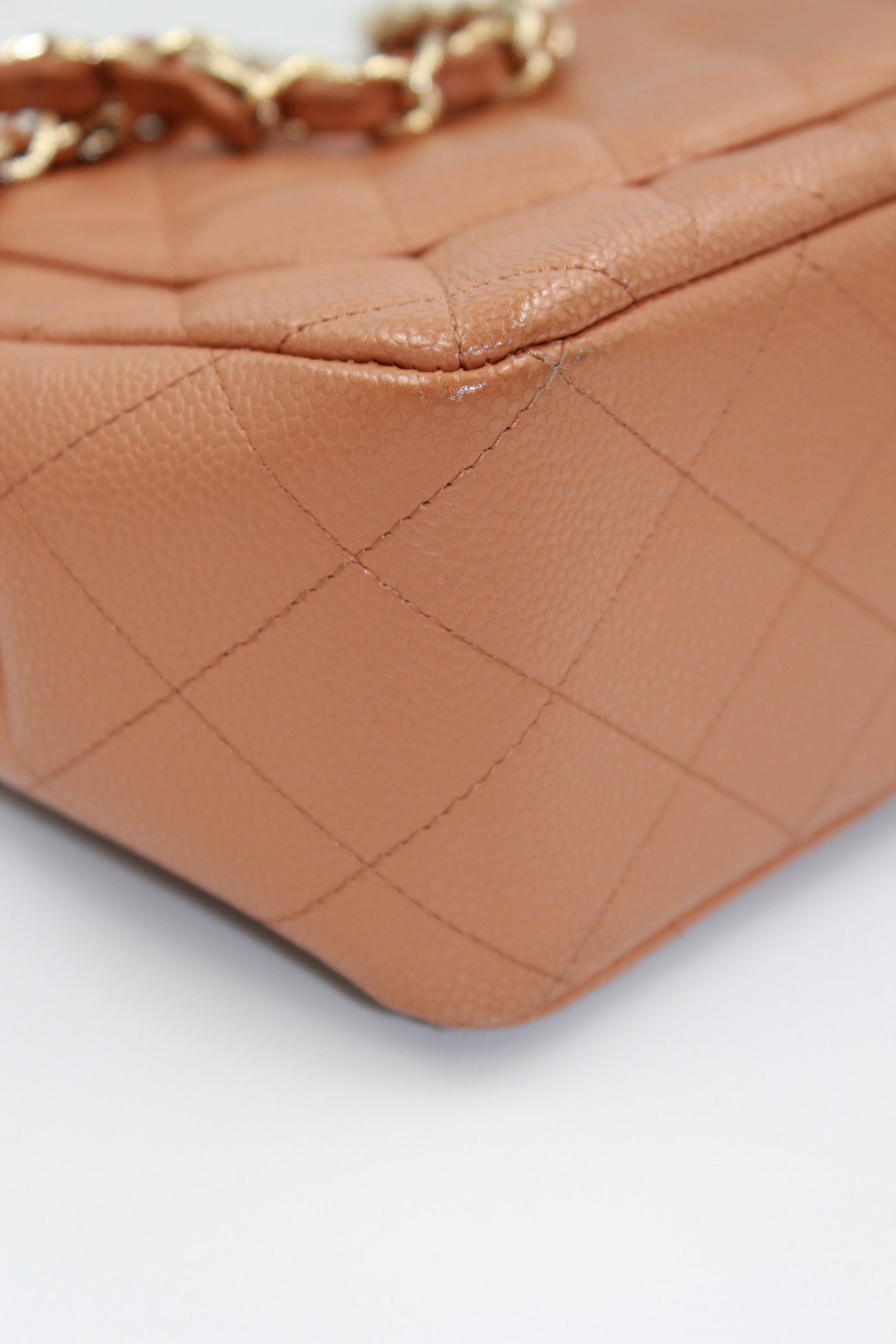 CHANEL Rare Vintage Jumbo Single Flap Caramel Caviar Leather With 24ct Gold Plated Hardware Handbag