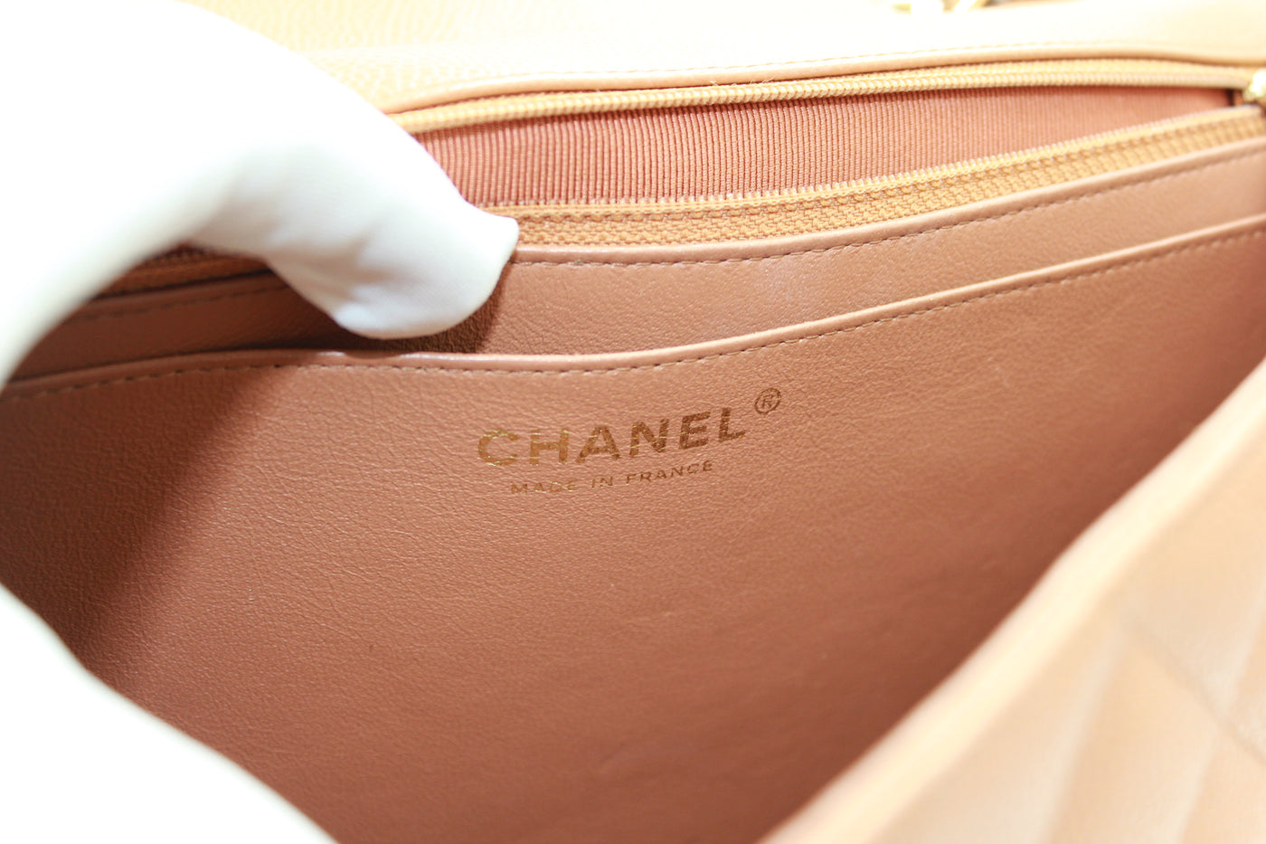 CHANEL Rare Vintage Jumbo Single Flap Caramel Caviar Leather With 24ct Gold Plated Hardware Handbag