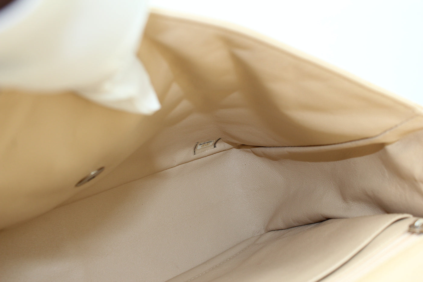 CHANEL Jumbo Single Flap Beige Clair Lambskin Leather Silver Hardware with box