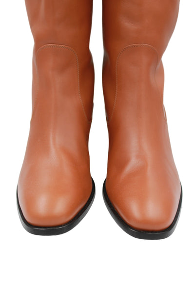 TOD'S Cognac Leather boots size 39 - Never Worn