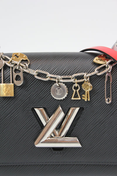 LOUIS VUITTON Twist MM Love Lock Charm Limited Edition Epi leather Black White Red - Full set ( Box, dust bag, receipt)