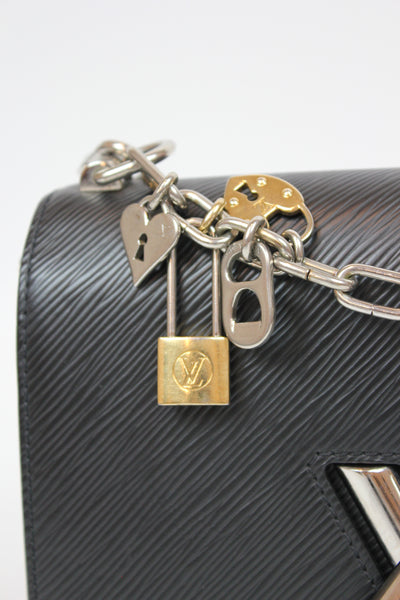LOUIS VUITTON Twist MM Love Lock Charm Limited Edition Epi leather Black White Red - Full set ( Box, dust bag, receipt)
