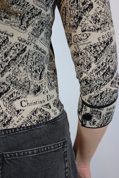 CHRISTIAN DIOR Plan de Paris Cropped Jacket Jacquard Taffeta size 34