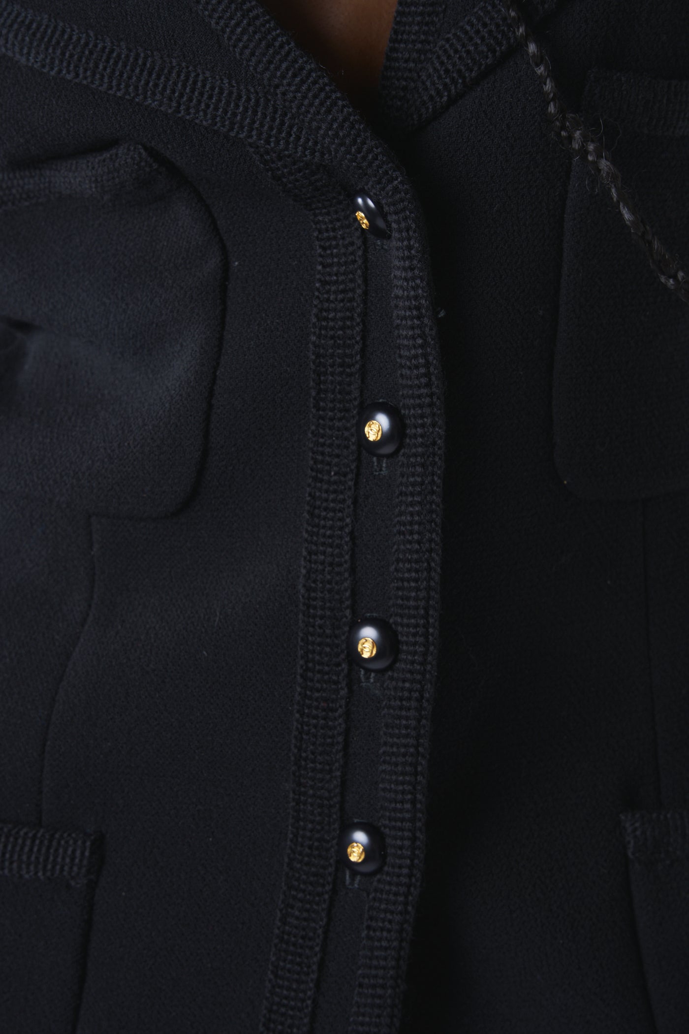 CHANEL vintage 1992 black jacket with gold cc buttons size 38