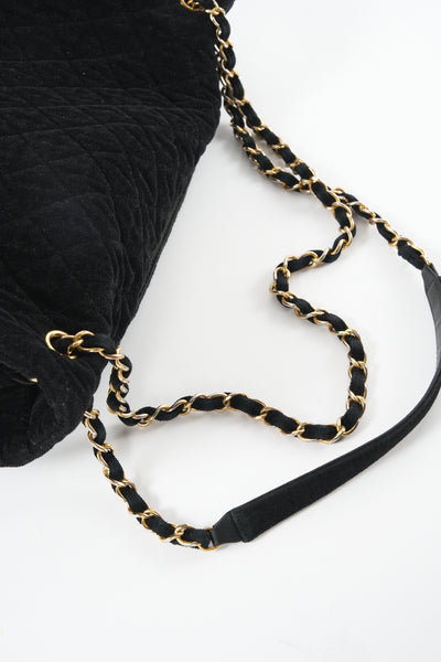 CHANEL XXL Airline runway terry velour single flap handbag