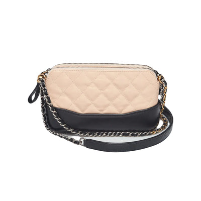 CHANEL Gabrielle clutch with two chains silver and gold