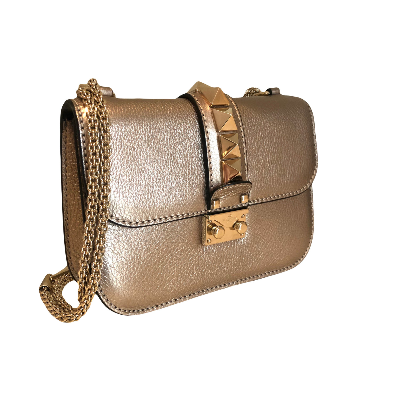 VALENTINO Mini Rockstud Rose Gold Handbag