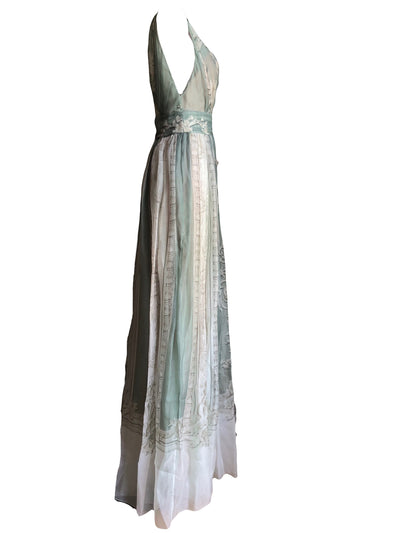ALBERTA FERRETTI Empire Green Dress Spring Collection RRP: £1795