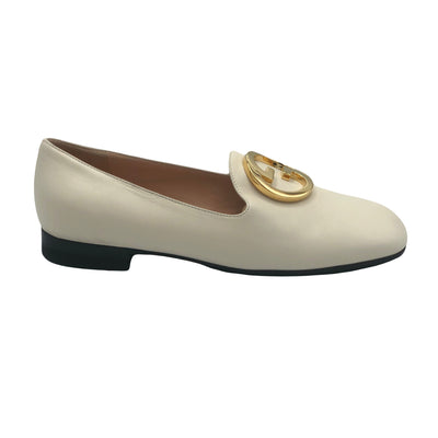 GUCCI Blondie white loafers GG gold size 36 RRP: £635