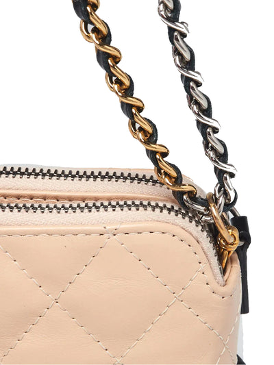 CHANEL Gabrielle clutch with two chains silver and gold