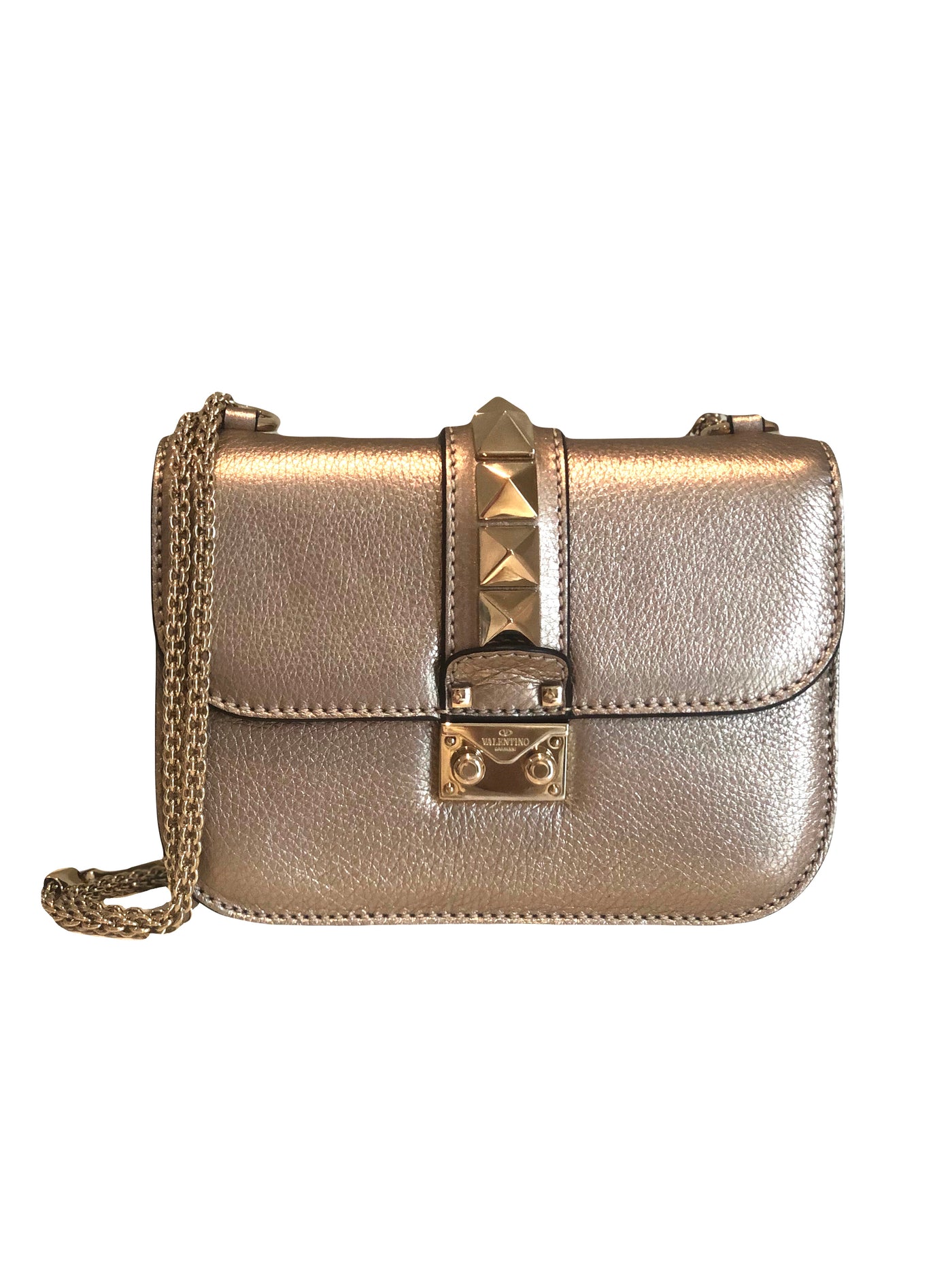 VALENTINO Mini Rockstud Rose Gold Handbag