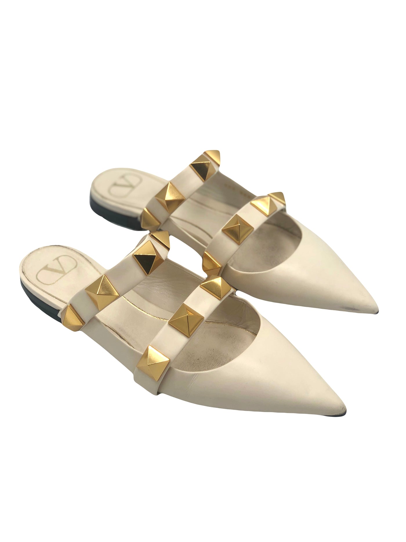 VALENTINO Roman Studs white flats size 39 RRP: £660