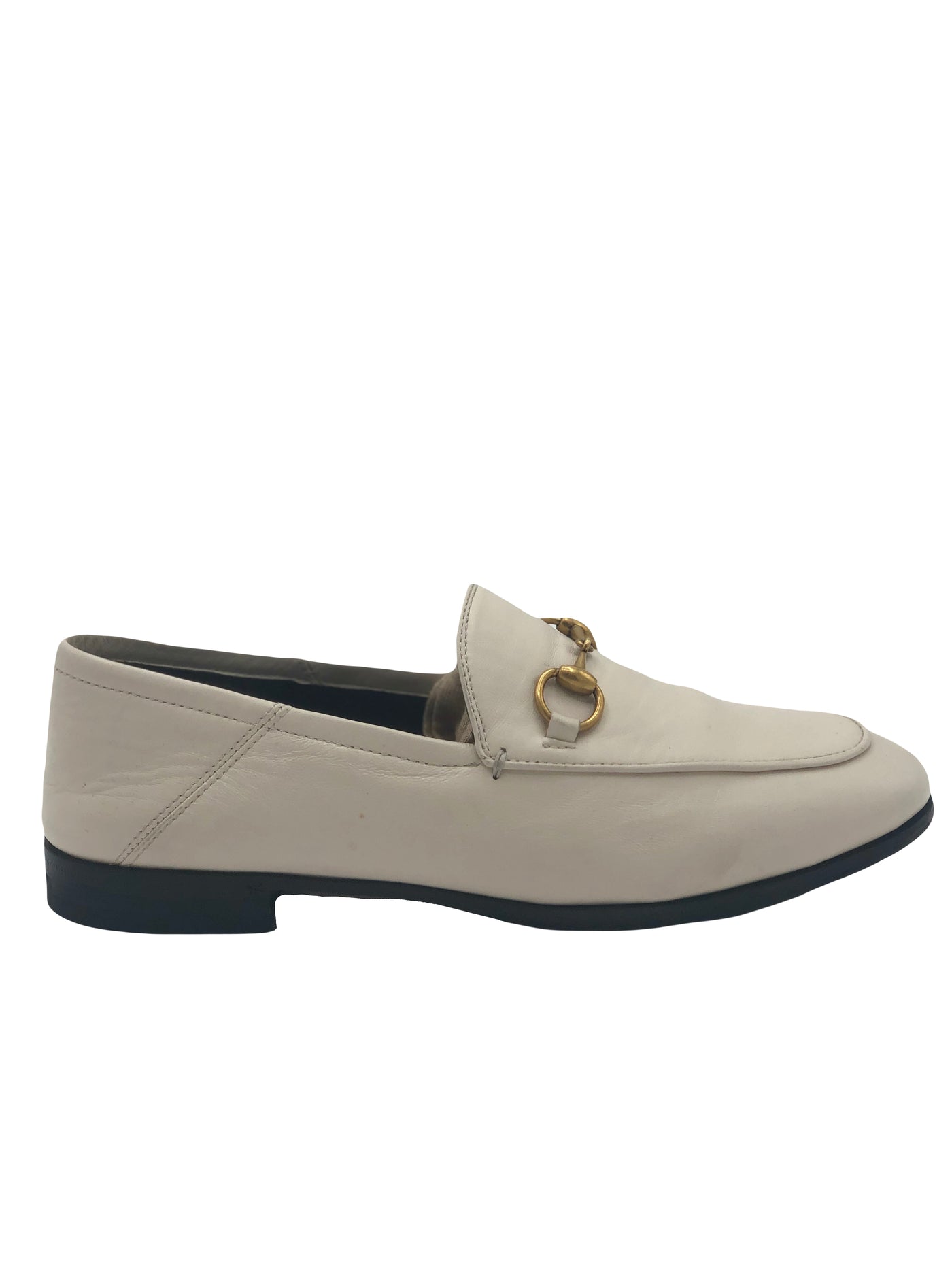 GUCCI Brixton white leather loafers size 36 RRP: £655