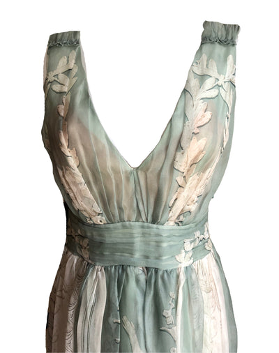 ALBERTA FERRETTI Empire Green Dress Spring Collection RRP: £1795
