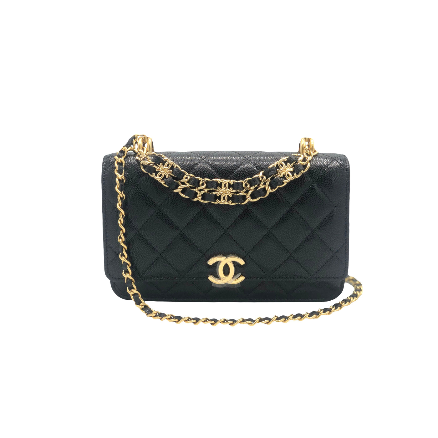 CHANEL WOC 2022 Caviar with CC chain Gold Hardware- BRAND NEW FULL SET