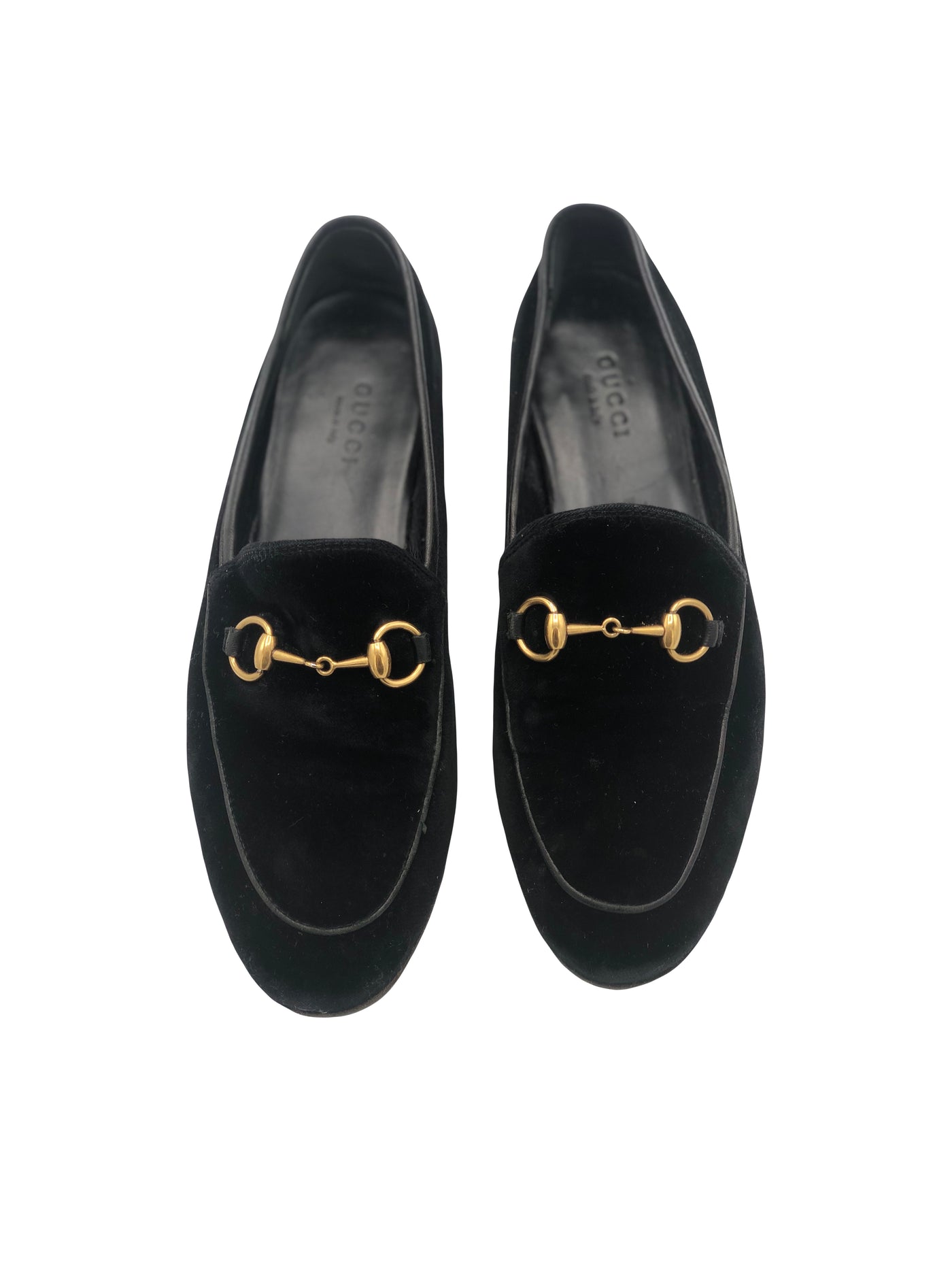 GUCCI Jordaan black velvet loafers size 36 RRP: £655