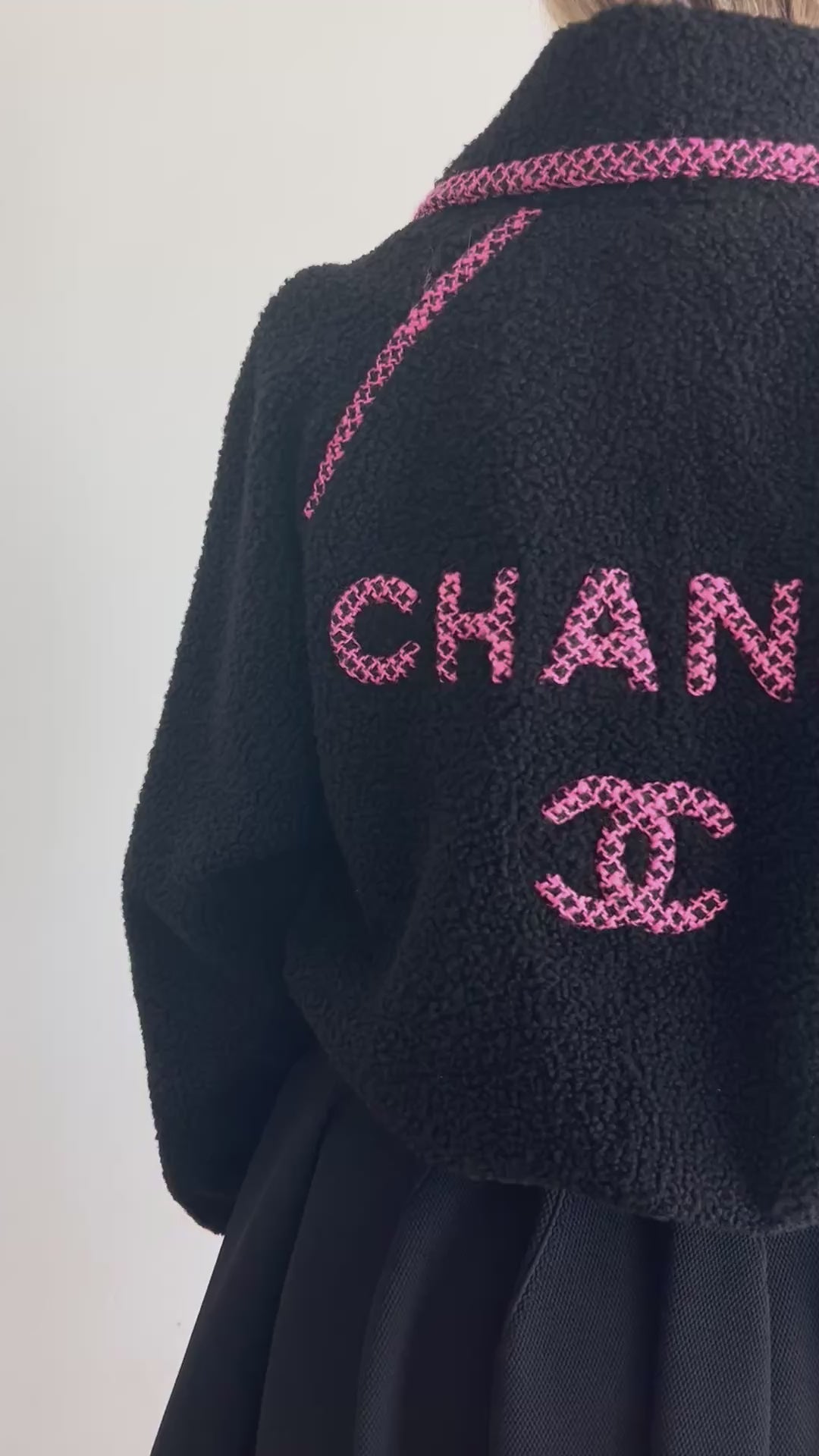 CHANEL COCO NEIGE Shearling Bomber Jacket size 42