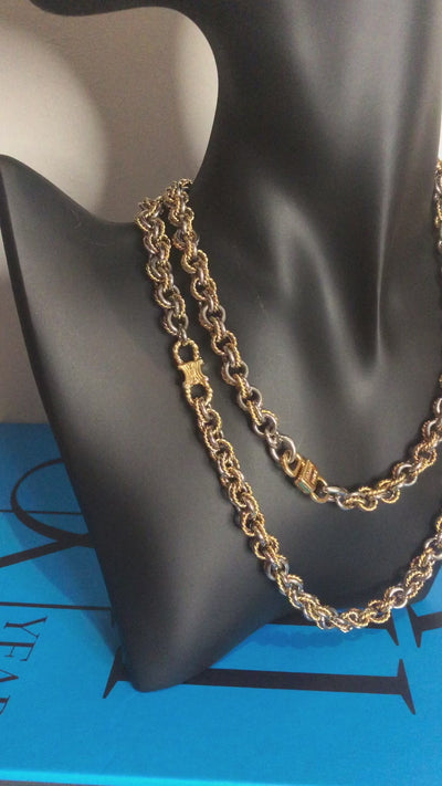 CELINE Gold/Silver Arc de Triomphe necklace