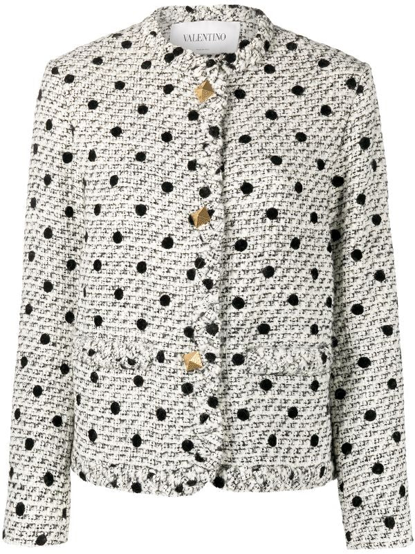 VALENTINO Spring Summer 2021 collection gold studs jacket size 38 RRP £2850