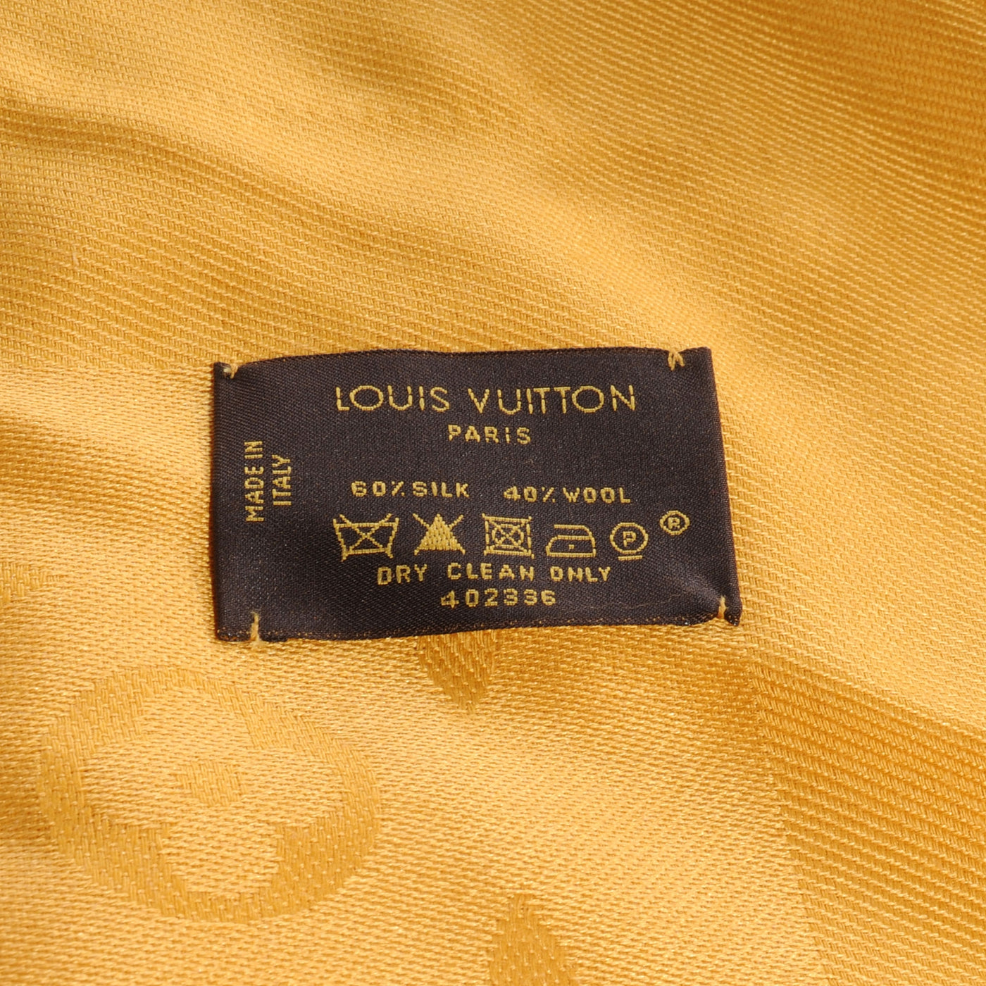 LOUIS VUITTON safran monogram shawl with box RRP £470