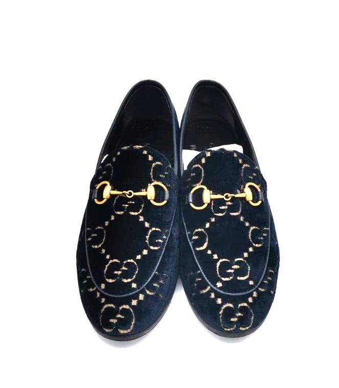 Gucci jordaan midnight blue velvet size 36 RRP £595