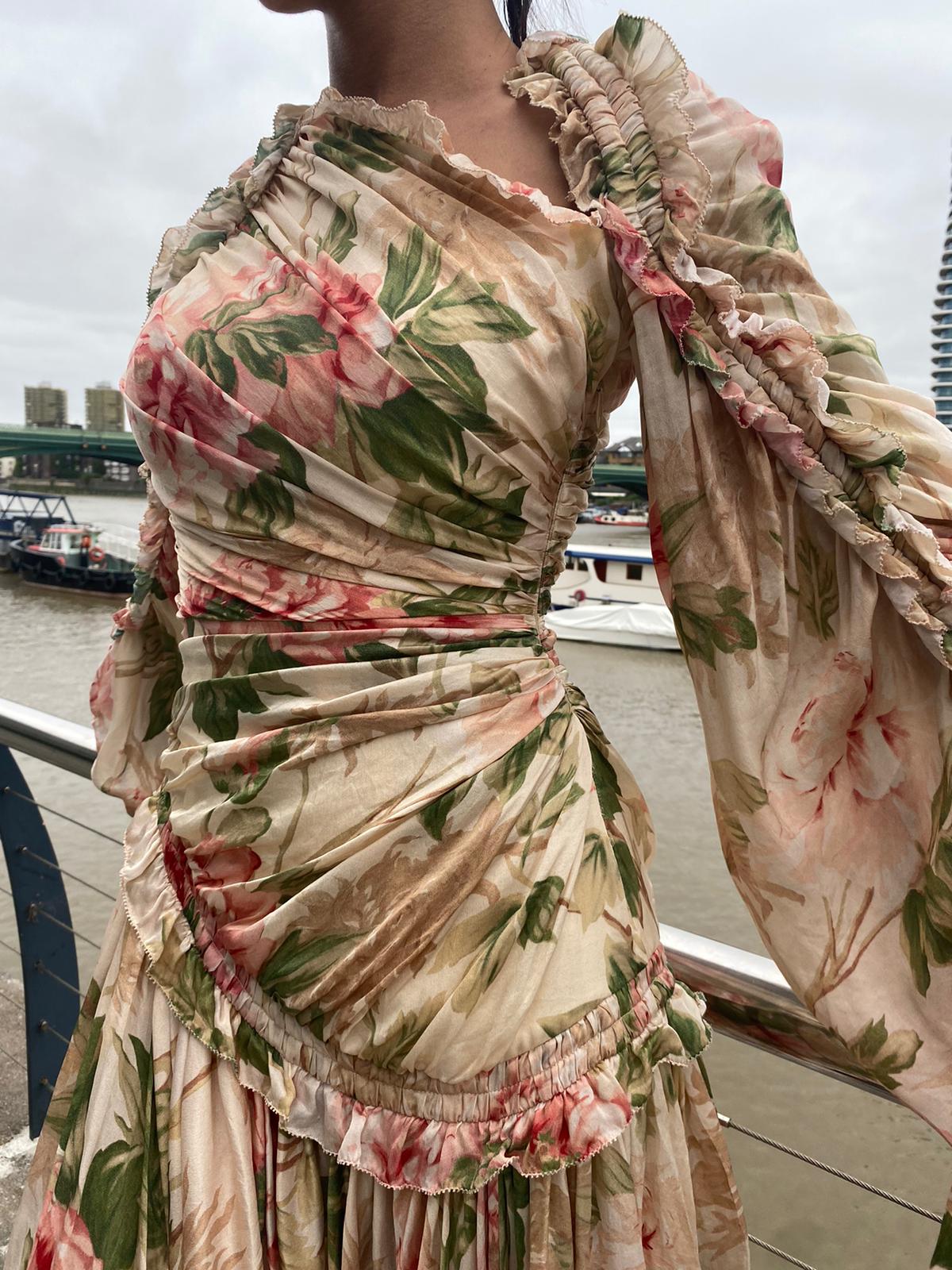 ZIMMERMANN silk stretch floral dress size XS RRP £1600