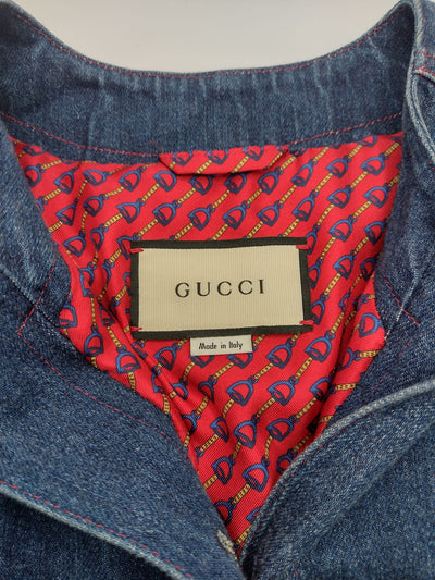 Gucci denim jacket GG gold button size S