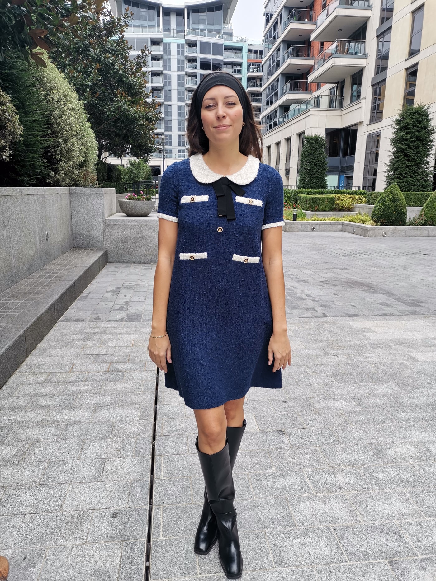 Gucci blue tweed dress