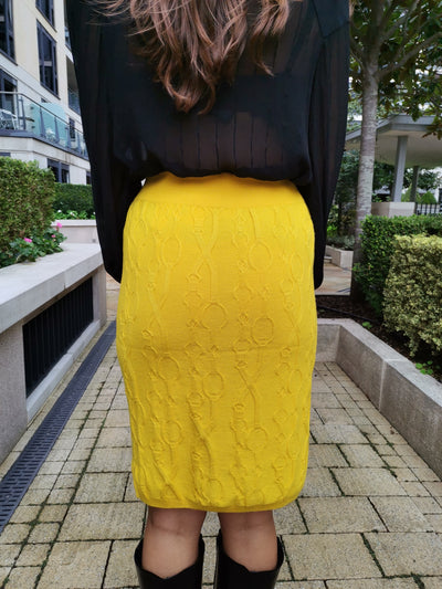 Hermes cashmere yellow skirt