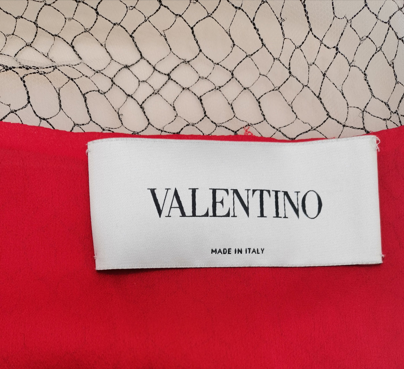 VALENTINO red ruffles and lace dress