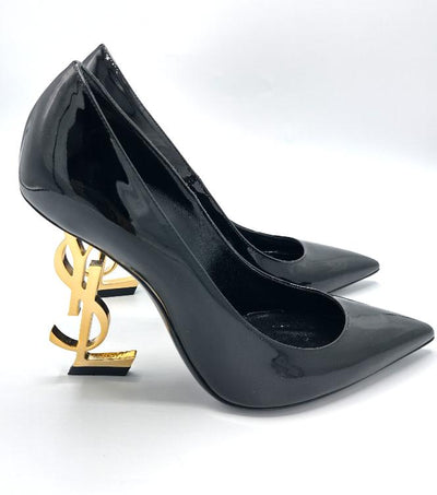 SAINT LAURENT Opyum heels patent and gold size 36 current RRP £930