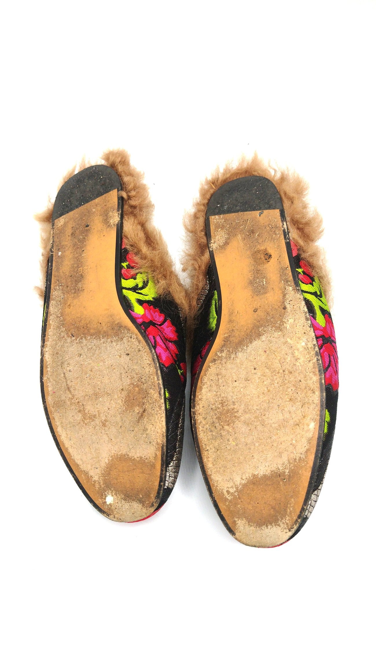 GUCCI Princetown fur loafers size 39