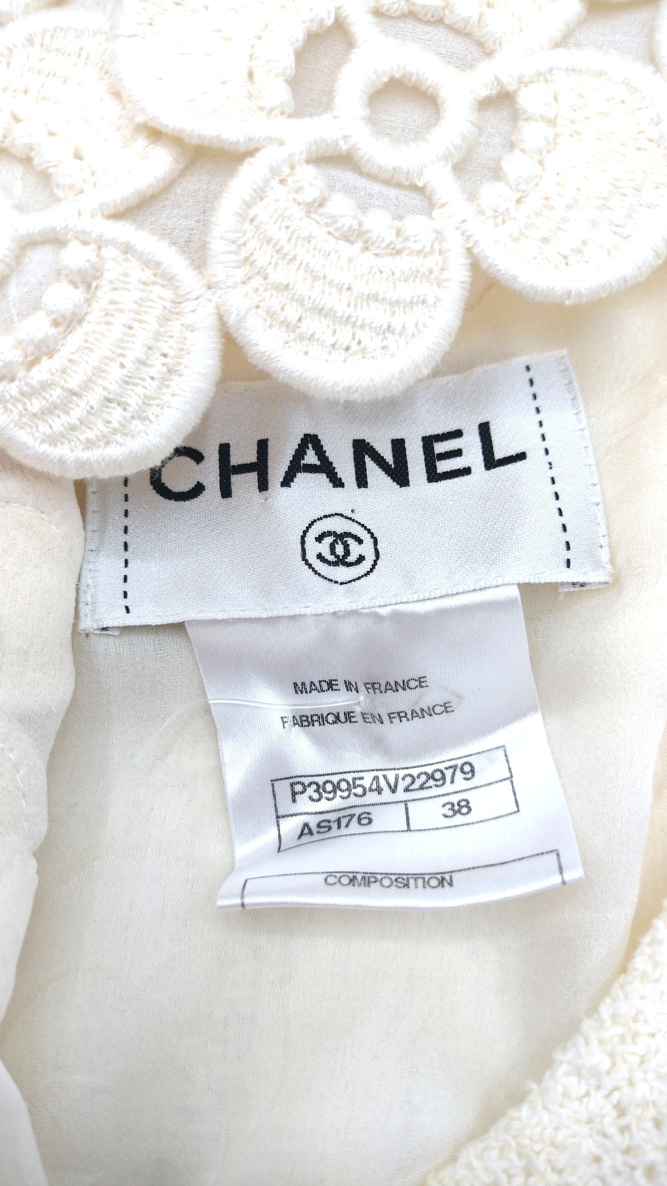 CHANEL beadings cream dress size 38