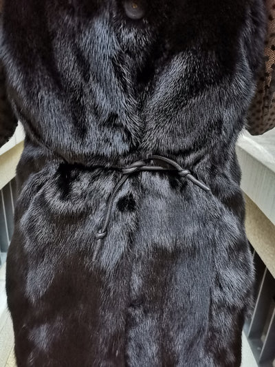 HARRODS black mink fur gilet size 34
