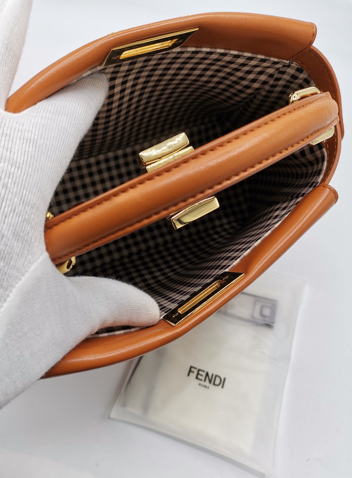 FENDI mini Peekaboo bag with long strap and rain cover RRP £2950