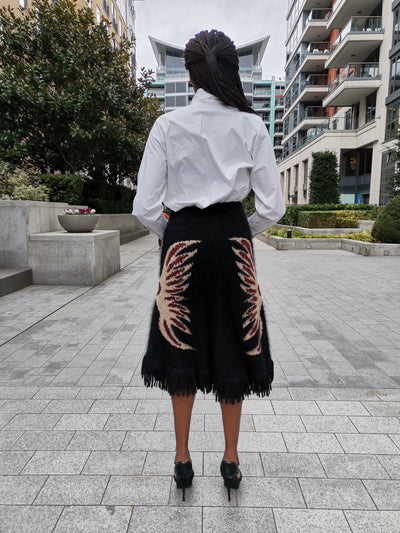 CHANEL Paris-Dallas Pre-Fall 2014 fringe skirt size 38