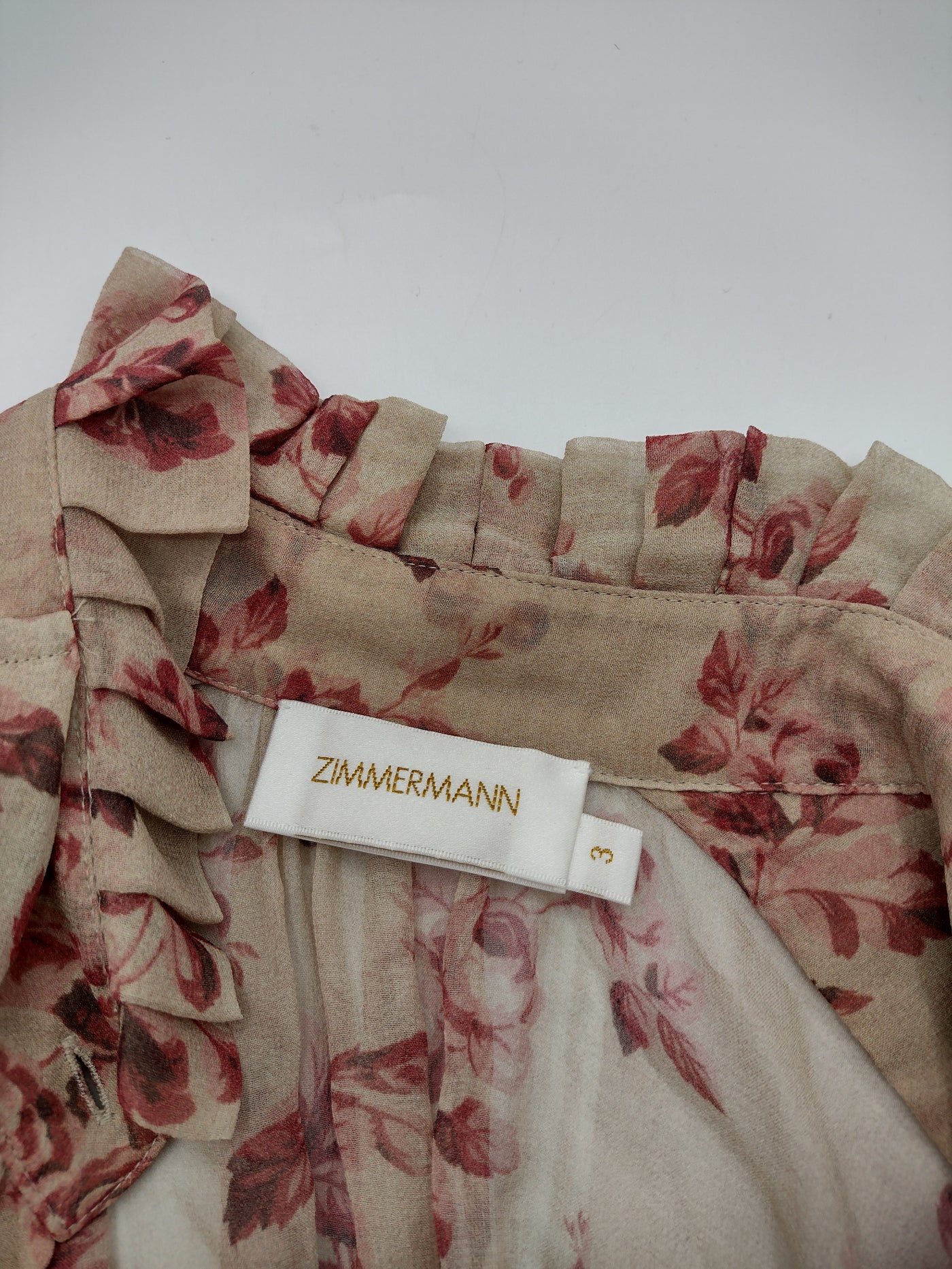 Zimmermann unbridled tie neck dress size 3/L
