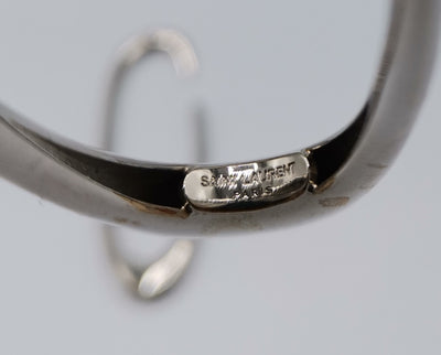 Saint Laurent silver hoops earrings rrp $495