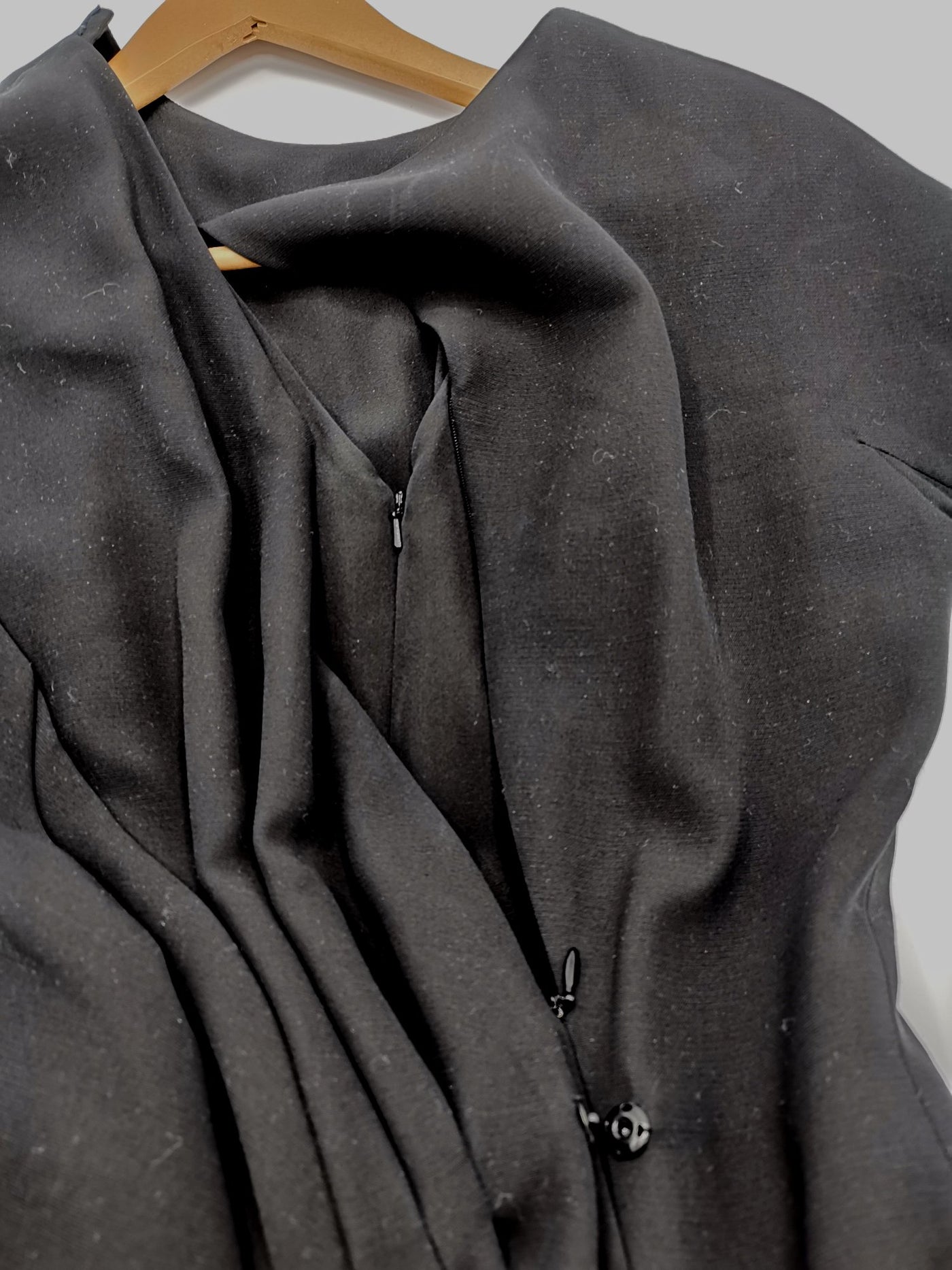 Christian Dior black peplum dress with panel size uk14