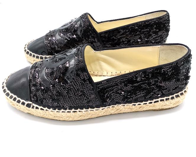 CHANEL sequin espadrilles size 39 with box RPP £620