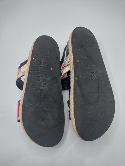 LOUIS VUITTON raffia damier sandals size 37