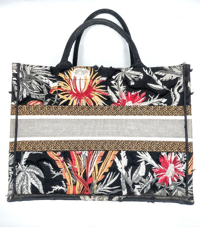 Christian DIOR Book tote Floral Canvas