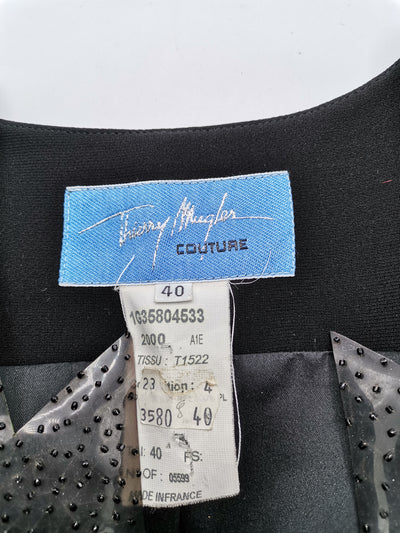 THIERRY MUGLER vintage black blazer spring 2001 runway size 40