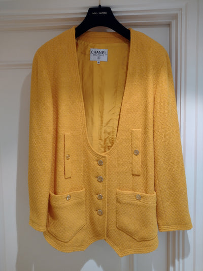 CHANEL Spring 1989 yellow jacket size 42