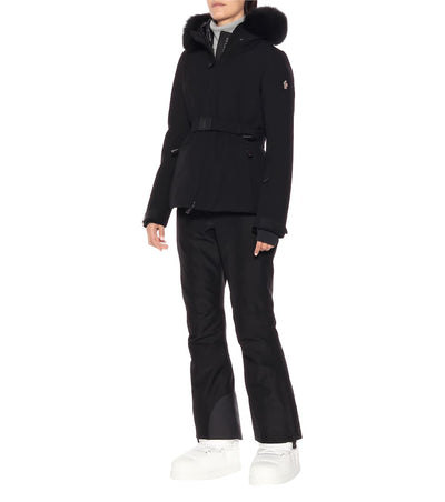 Moncler grenoble ski jacket with fur hoodie