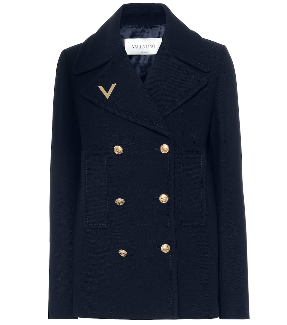 VALENTINO navy wool coat size 40 RRP £2000